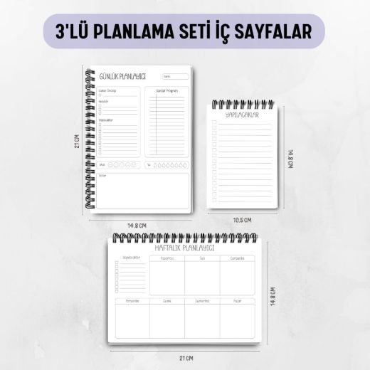 Balinalar 3'lü Planlama Seti / Öğretmen İsmine Özel resmi