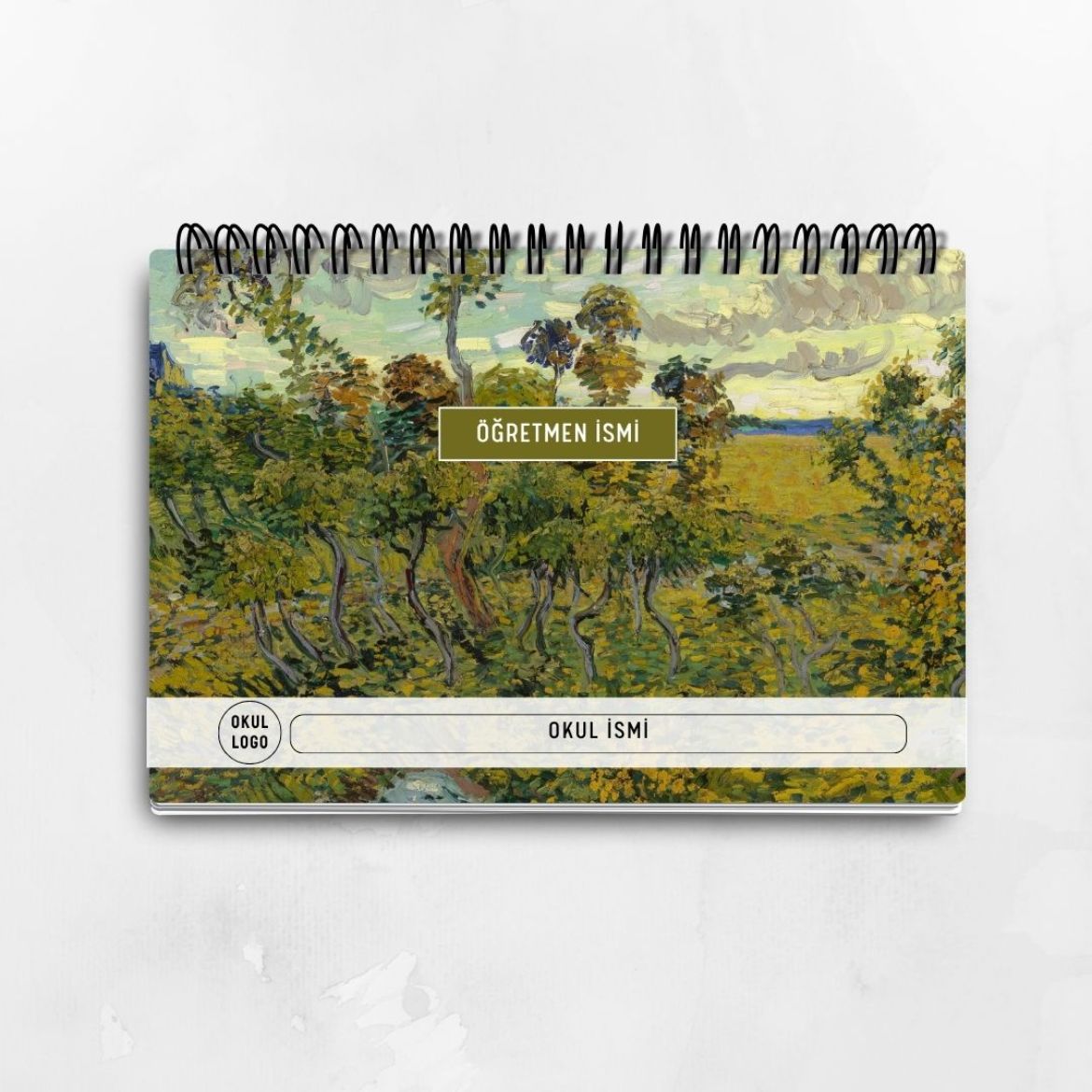 Van Gogh Montmajour'da Günbatımı Haftalık Planlayıcı resmi
