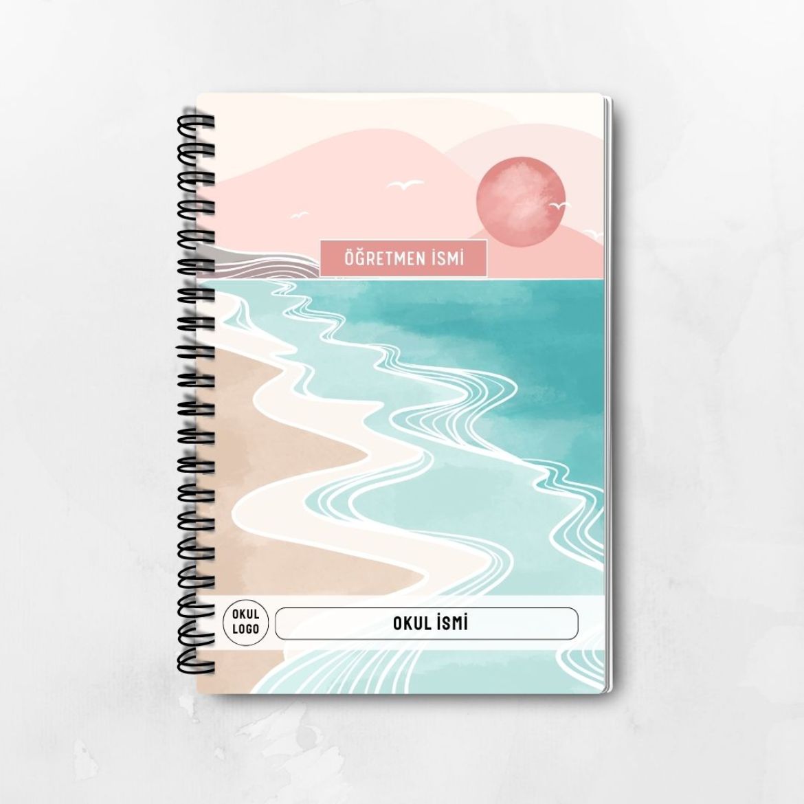 Pembe Boho İnce Kapaklı A5 Defter resmi