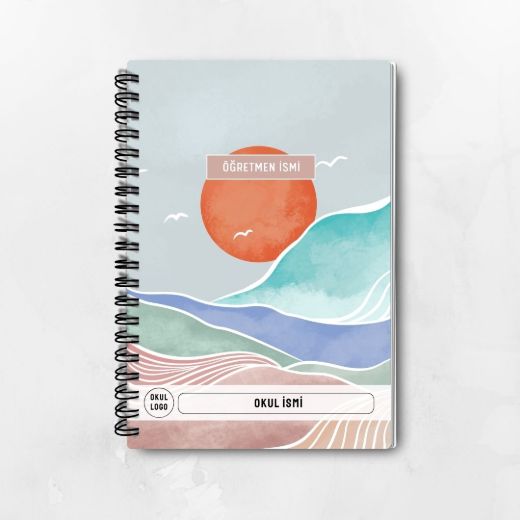 Turuncu Boho İnce Kapaklı A5 Defter resmi