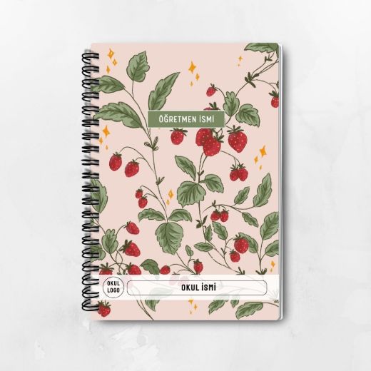 Pembe Çilek İnce Kapaklı A5 Defter resmi