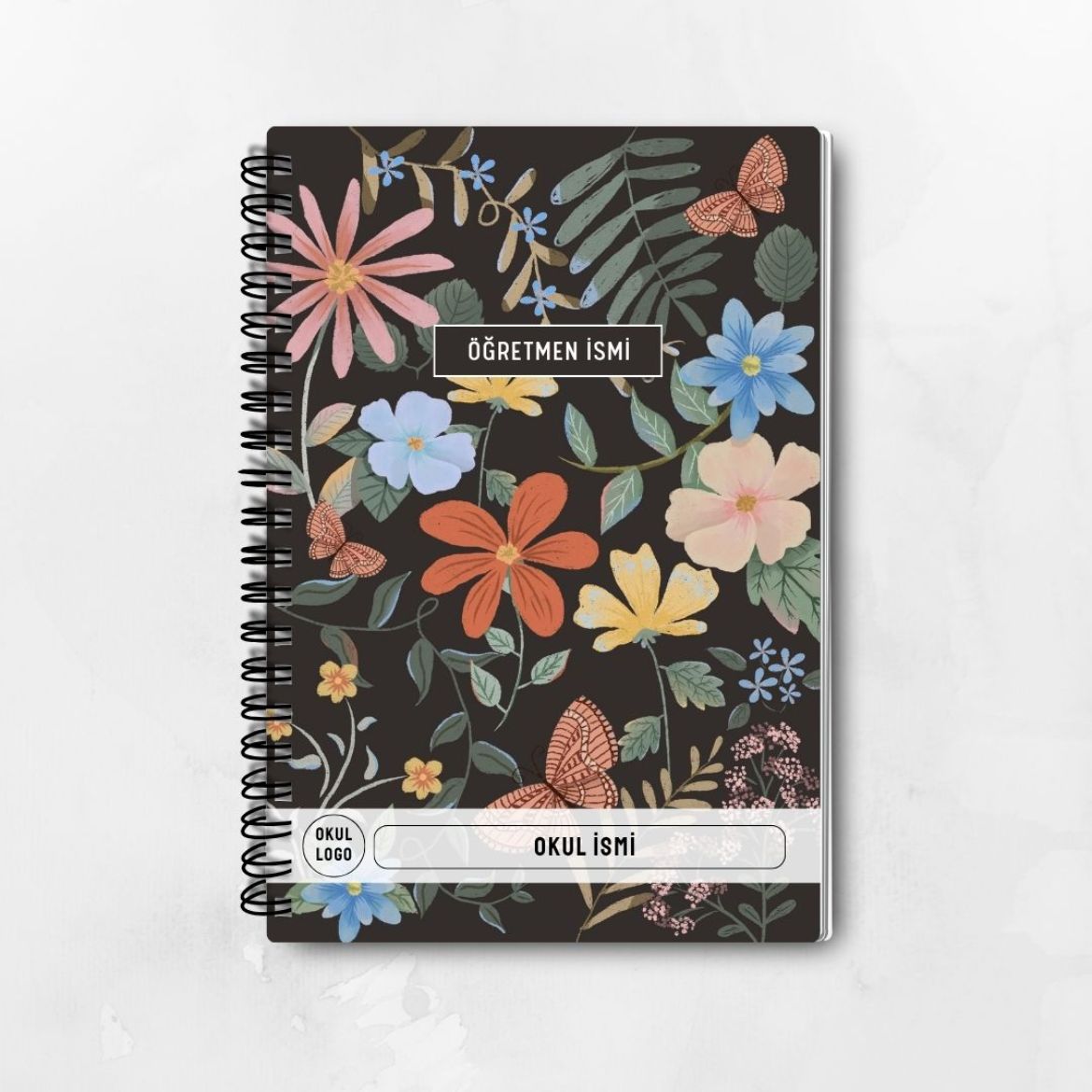 Kelebekli İnce Kapaklı A5 Defter resmi