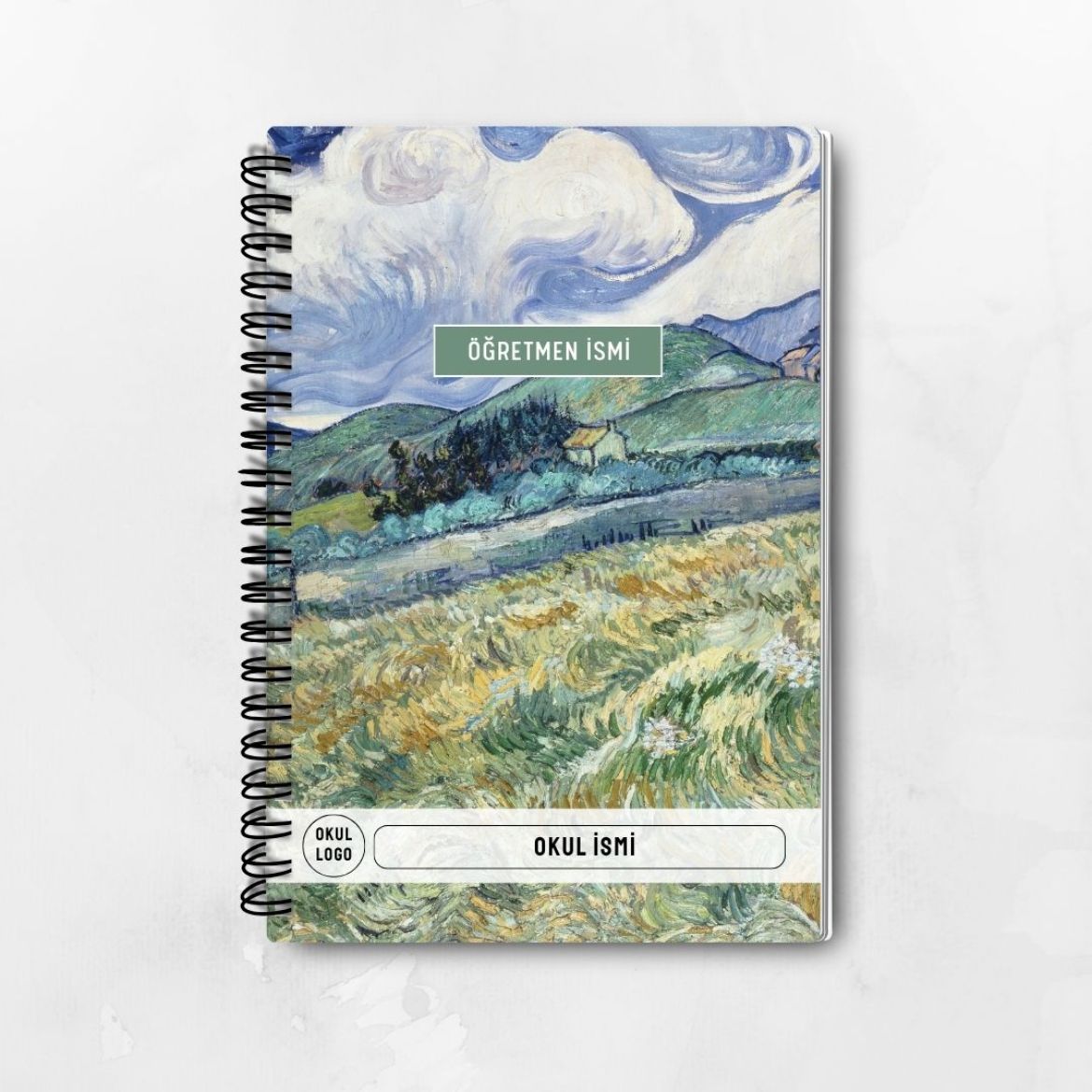 Van Gogh Saint-Rémy'den Manzara İnce Kapaklı A5 Defter resmi