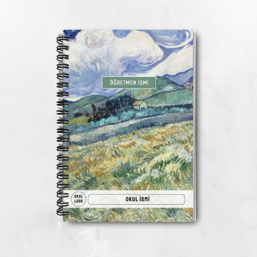 Van Gogh Saint-Rémy'den Manzara İnce Kapaklı A5 Defter resmi